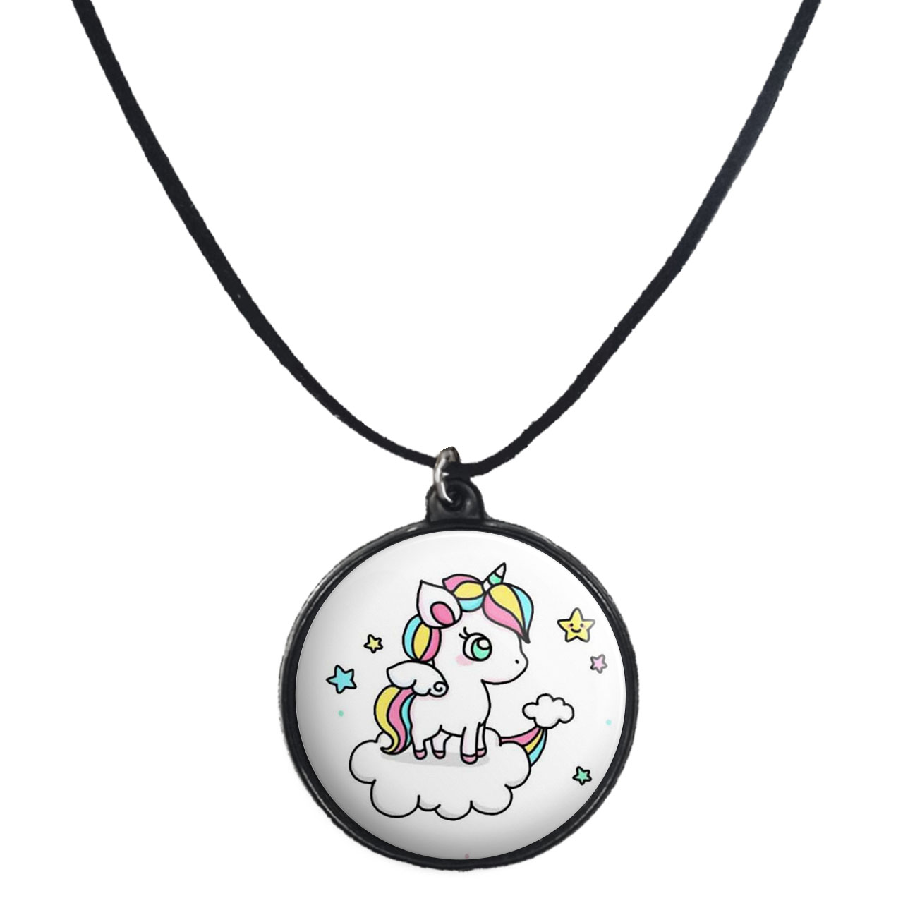 گردنبند پرمانه طرح یونیکورن کد pmb.354مدل دو طرفه