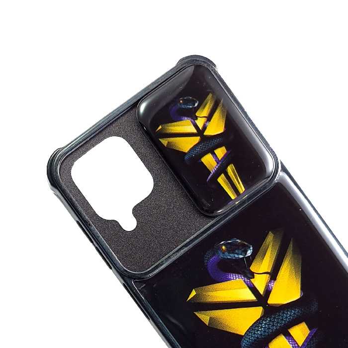 کاور لیمیا مدل فانتزی کشویی پشت شیشه ای طرح عروسکی کد 130 مناسب برای گوشی سامسونگ Galaxy A22 4G به همراه پاپ سوکت 