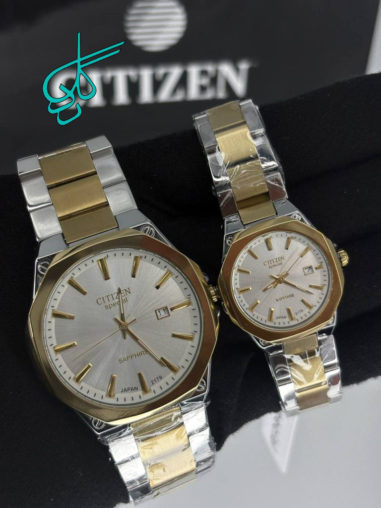 خرید ست ساعت زنانه و مردانه سیتیزن اسپشیال کلاسیک موتور ژاپن کیفیت عالی رنگ ثابت کد 2117028 - ردگل