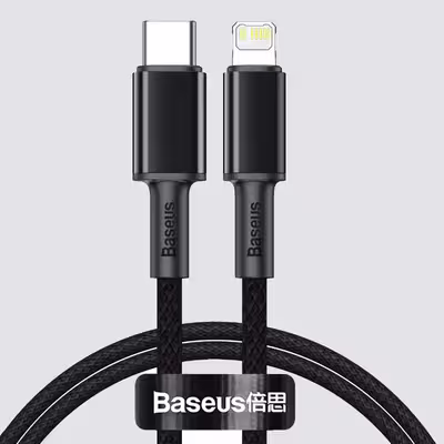 کابل تبدیل USB-C به لایتنینگ باسئوس مدل High Density 20W طول ۱ متر