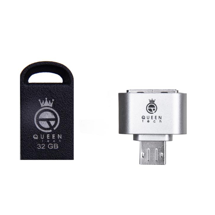 فلش مموری کوئین تک مدل FACT PLUS ظرفیت 32 گیگابایت به همراه مبدل OTG