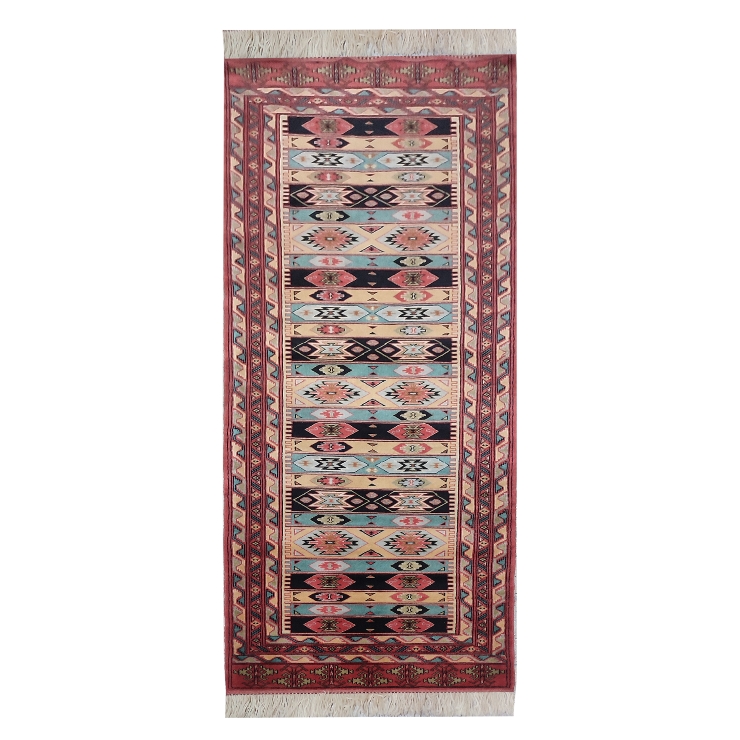 فرش دستباف کناره طول دو و نیم متر طرح مدرن مدل AA