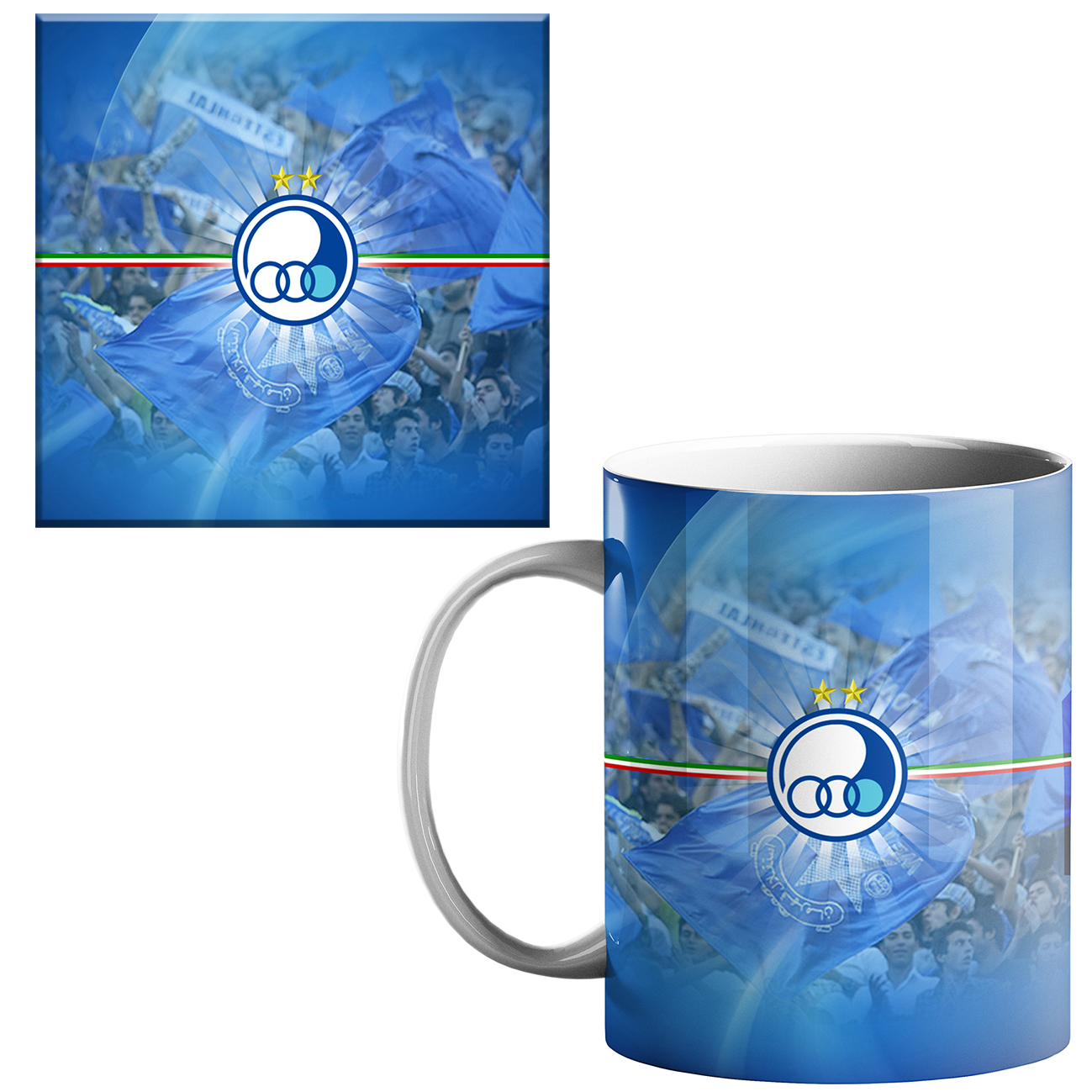 ماگ طرح استقلال کد 300 به همراه زیر لیوانی