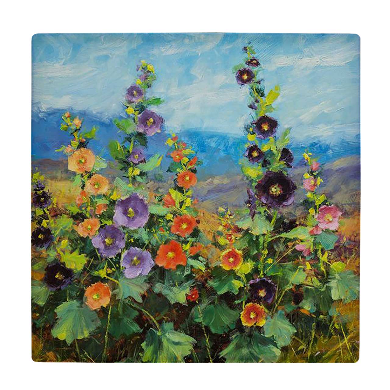 کاشی کارنیلا طرح نقاشی بوته های گل کد wkk2028