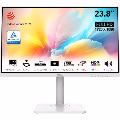 مانیتور گیمینگ ام اس آی مدل MD2412PW WHITE سایز 24 اینچ
