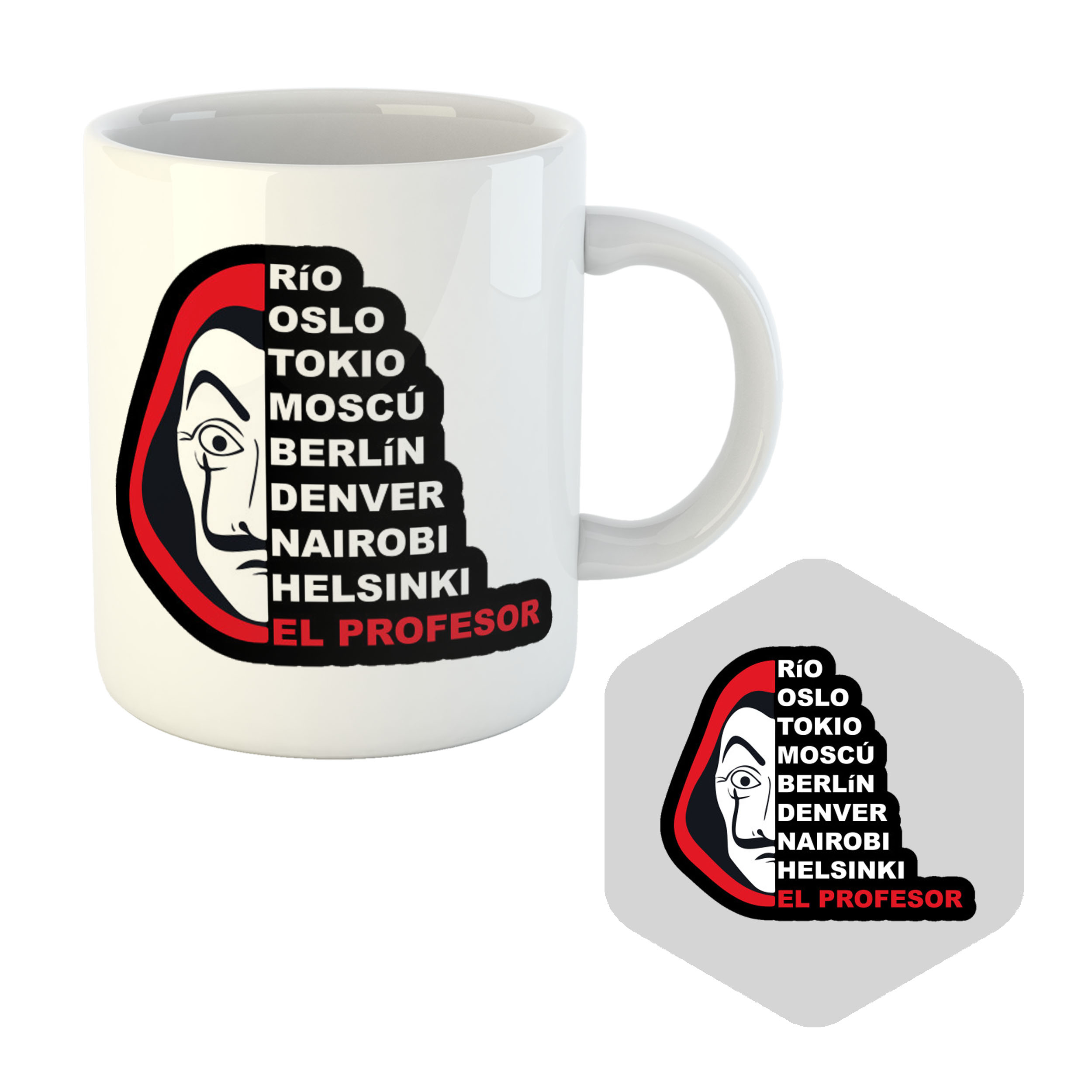 ماگ مدل سریال سرقت پول کد MU-55 به همراه زیر لیوانی