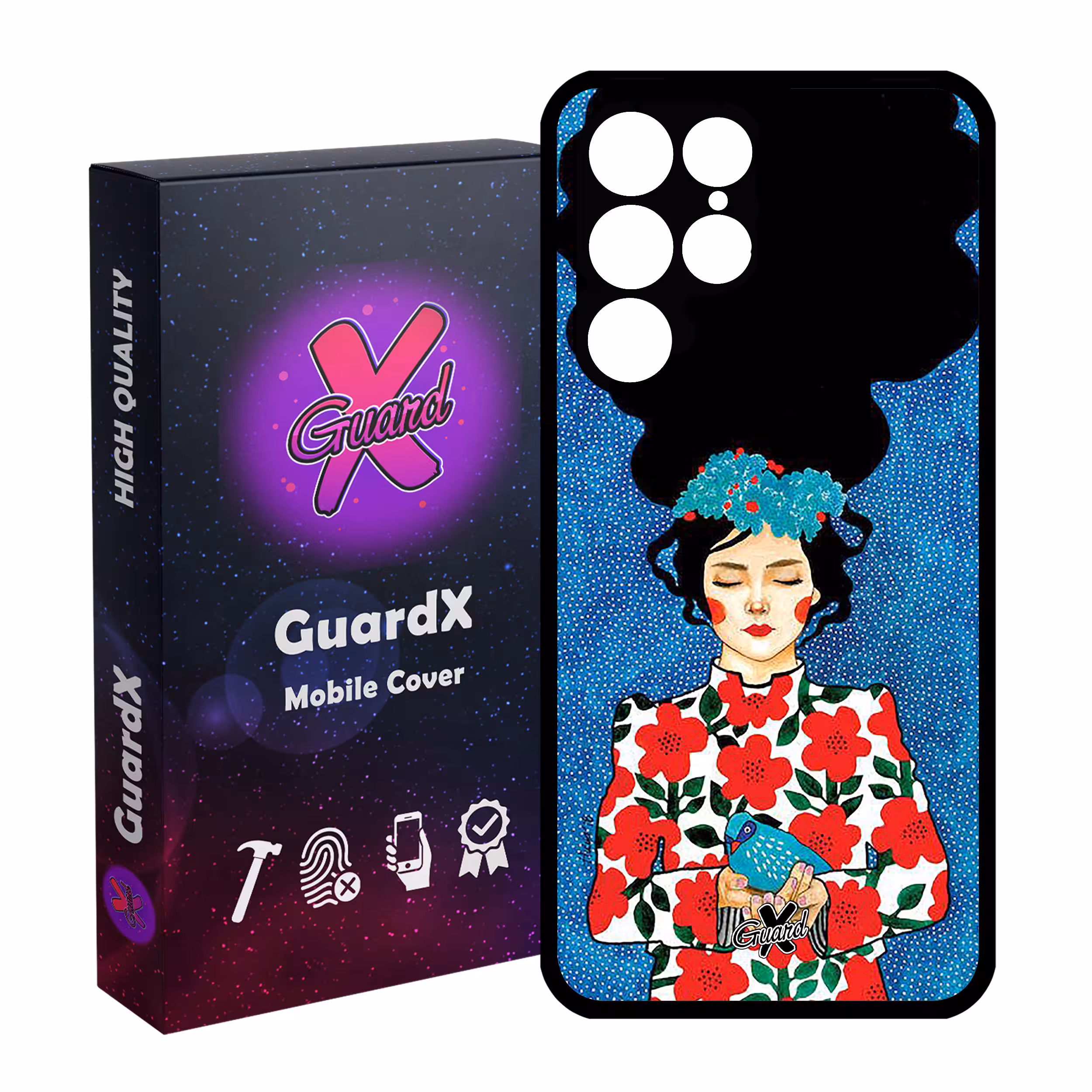 کاور گارد ایکس طرح Girl مدل Glass10137 مناسب برای گوشی موبایل سامسونگ Galaxy S22 Ultra