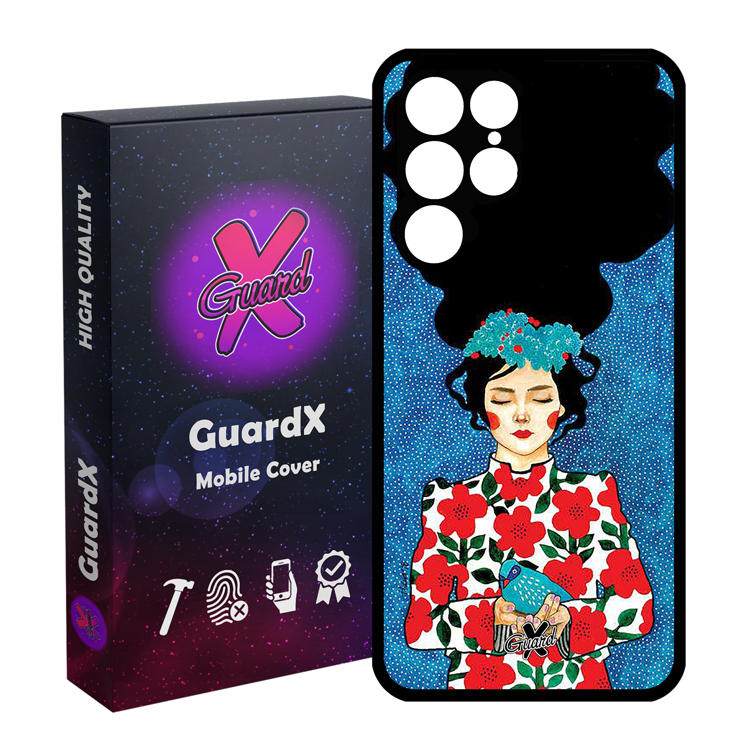 کاور گارد ایکس طرح Girl مدل Glass10137 مناسب برای گوشی موبایل سامسونگ Galaxy S22 Ultra