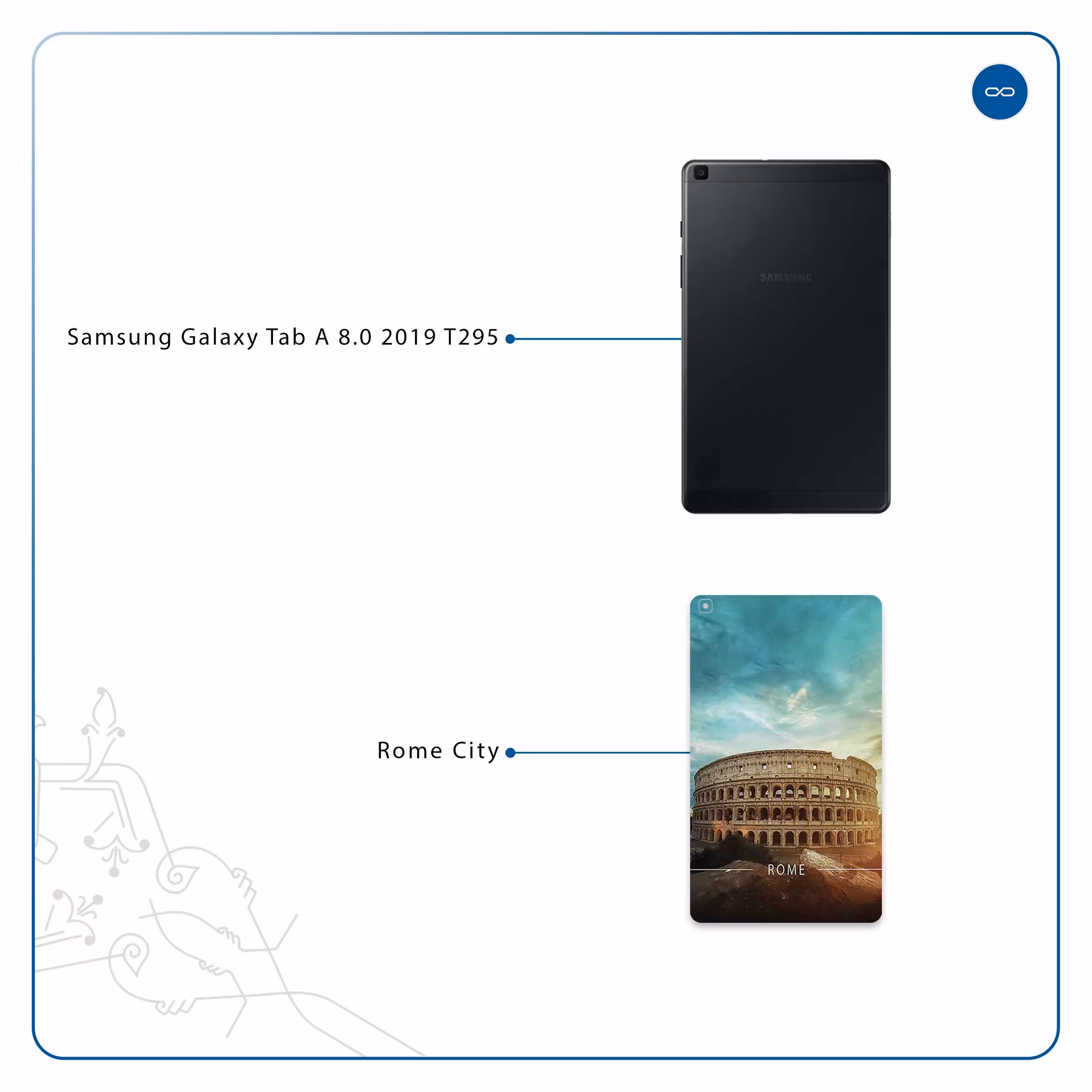 برچسب پوششی ماهوت مدل Rome City مناسب برای تبلت سامسونگ Galaxy Tab A 8.0 2019 T295