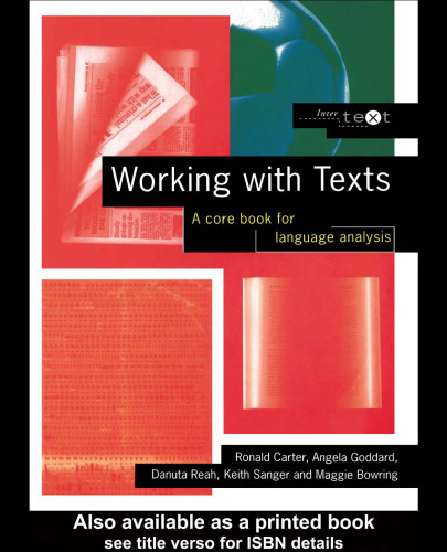 خرید و دانلود نسخه کامل کتاب Working With Texts: A Core Book for Language Analysis