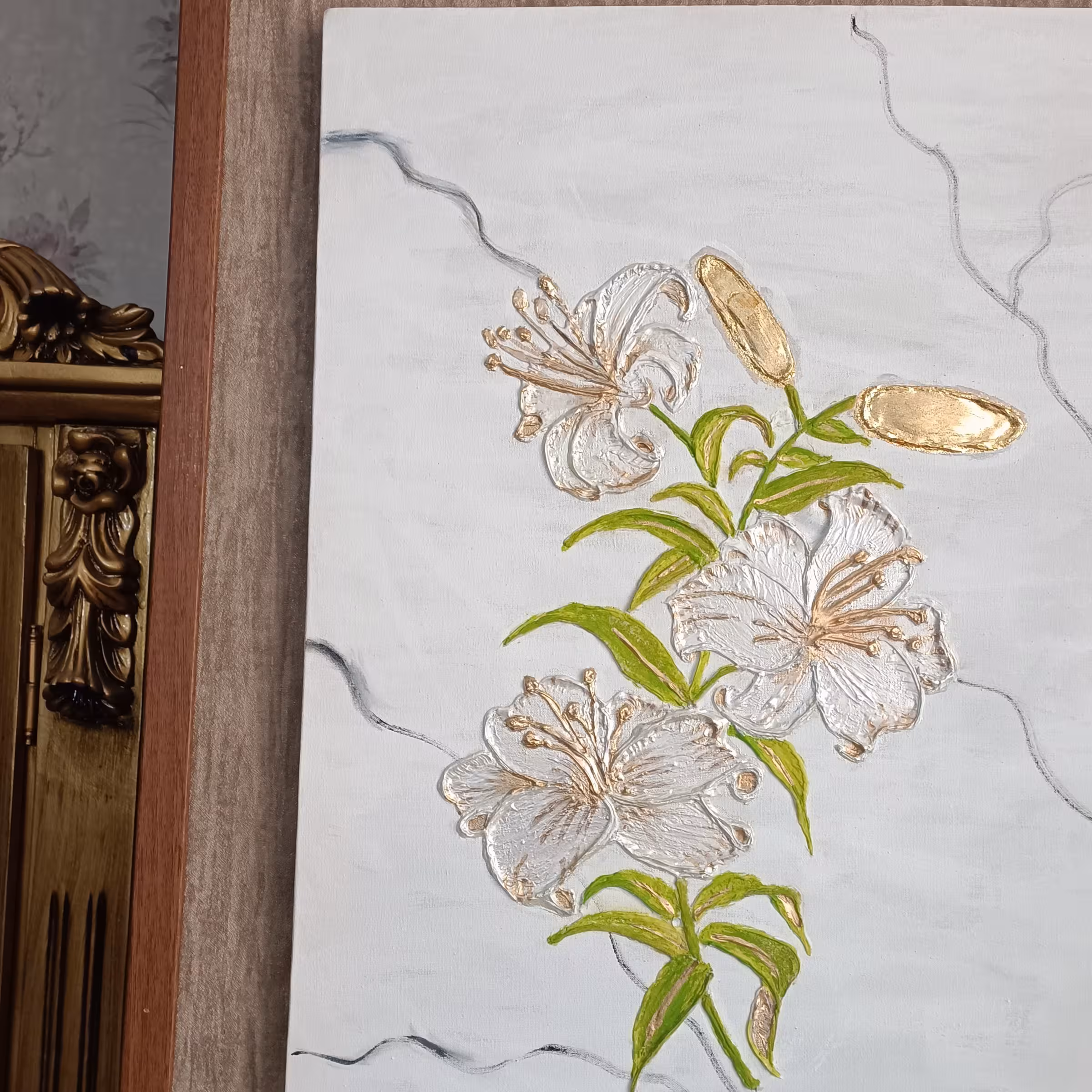 تابلو برجسته مدرن کارشده روی بوم سایز40در60