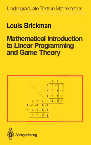 خرید و دانلود نسخه کامل کتاب Mathematical introduction to linear programming and game theory