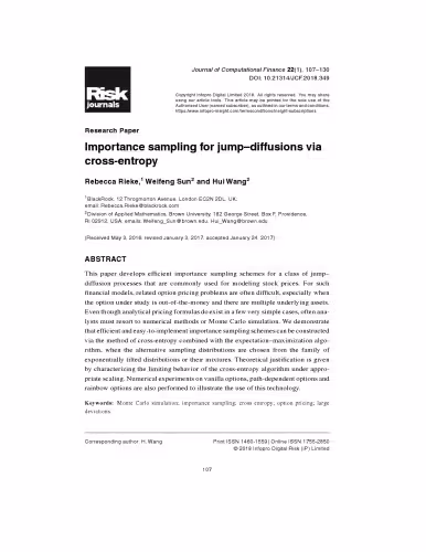 خرید و دانلود نسخه کامل کتاب Importance sampling for jump–diffusions via cross-entropy [article]