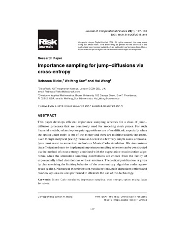 خرید و دانلود نسخه کامل کتاب Importance sampling for jump–diffusions via cross-entropy [article]