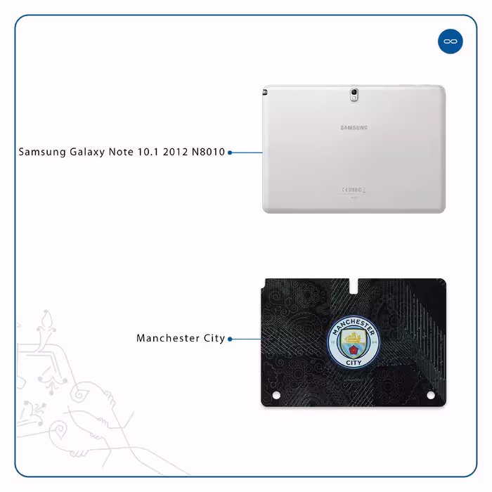 برچسب پوششی ماهوت مدل Manchester-City مناسب برای تبلت سامسونگ Galaxy Note 10.1 2012 N8010