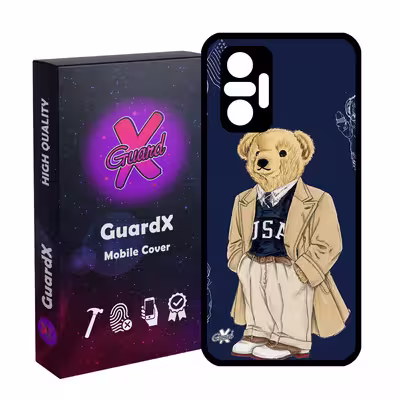 کاور گارد ایکس طرح خرس مدل Glass10427 مناسب برای گوشی موبایل شیائومی Redmi Note 10 Pro/Note 10 Pro Max