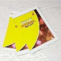 دفتر انگلیسی 60 برگ خط دار (دو خط) طرح اشکال هندسی زرد مارک سامان   SAMAN     THE BEST QUALITY (ENGLISH NOTE BOOK)