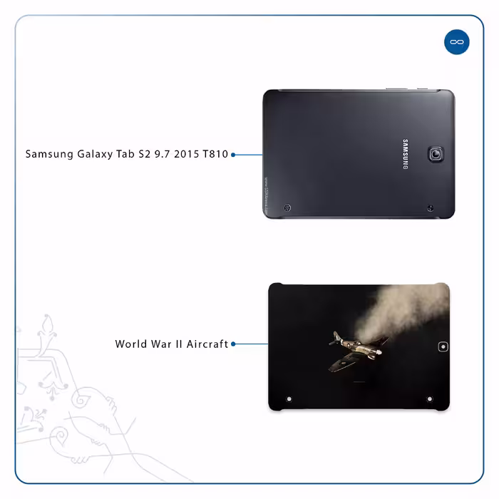 برچسب پوششی ماهوت مدل World War II Aircraft مناسب برای تبلت سامسونگ Galaxy Tab S2 9.7 2015 T810