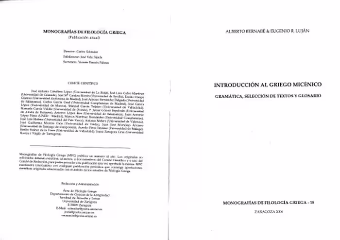 خرید و دانلود نسخه کامل کتاب Introducción al griego micénico Gramática, Selección de textos y glosario