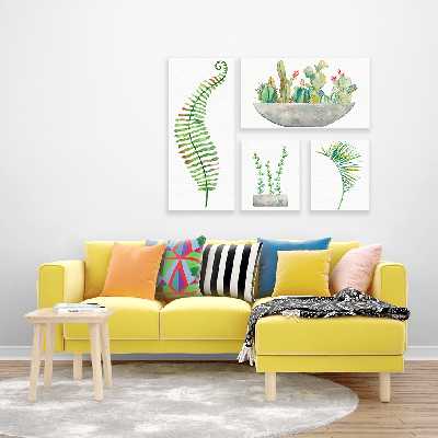 تابلو بوم 4 تکه میلا طرح برگ 99001