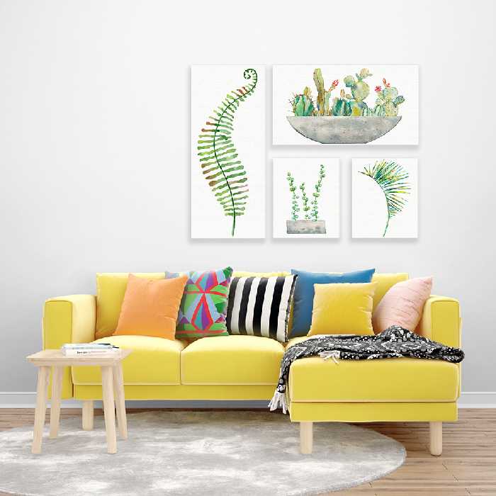 تابلو بوم 4 تکه میلا طرح برگ 99001