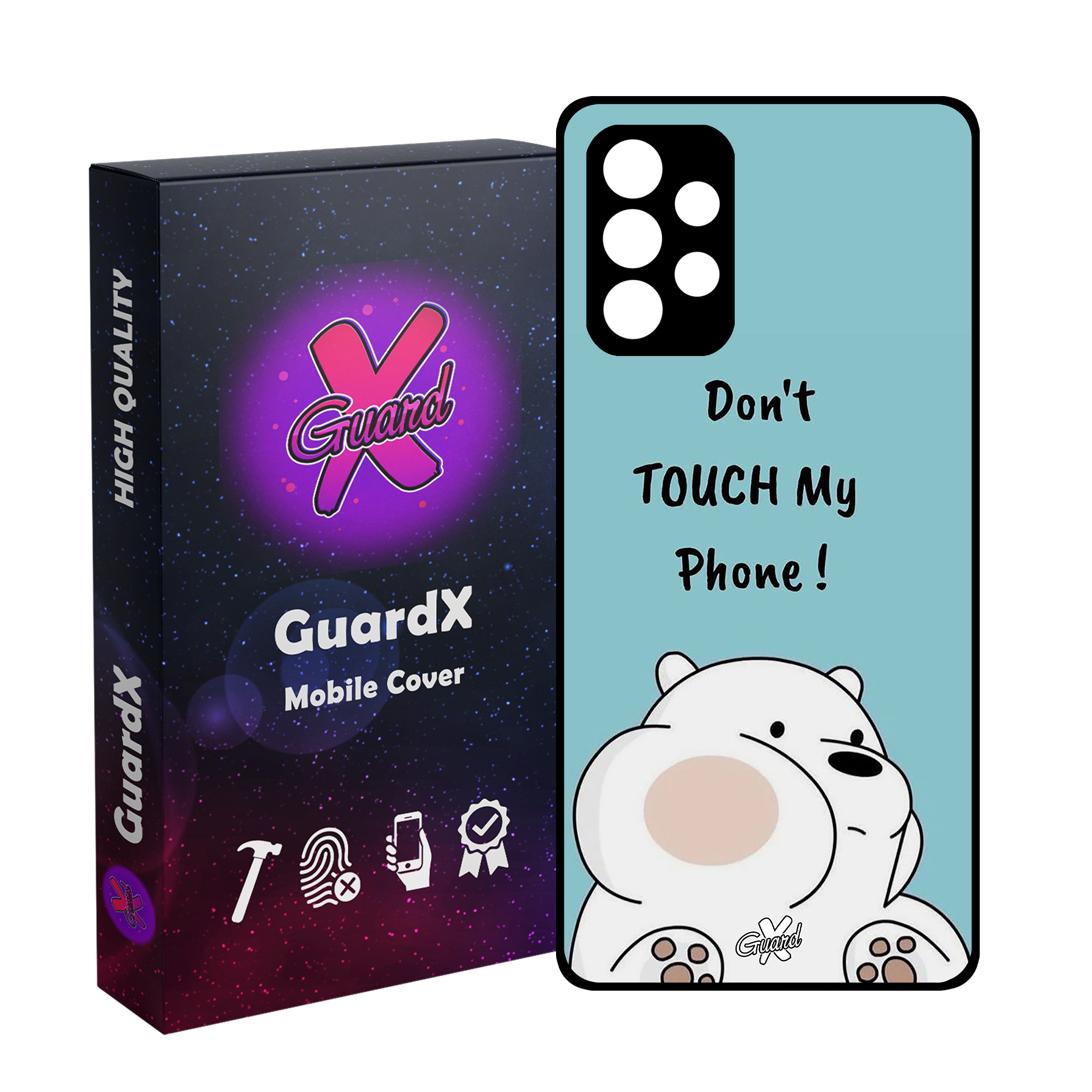 کاور گارد ایکس طرح خرس کله فندقی مدل Glass10535 مناسب برای گوشی موبایل سامسونگ Galaxy A72