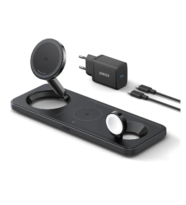 شارژر بی سیم انکر مدل MagGo B25M1 به همراه شارژر دیواری 40 وات انکر و کابل تایپ سی طول 1.5 متر