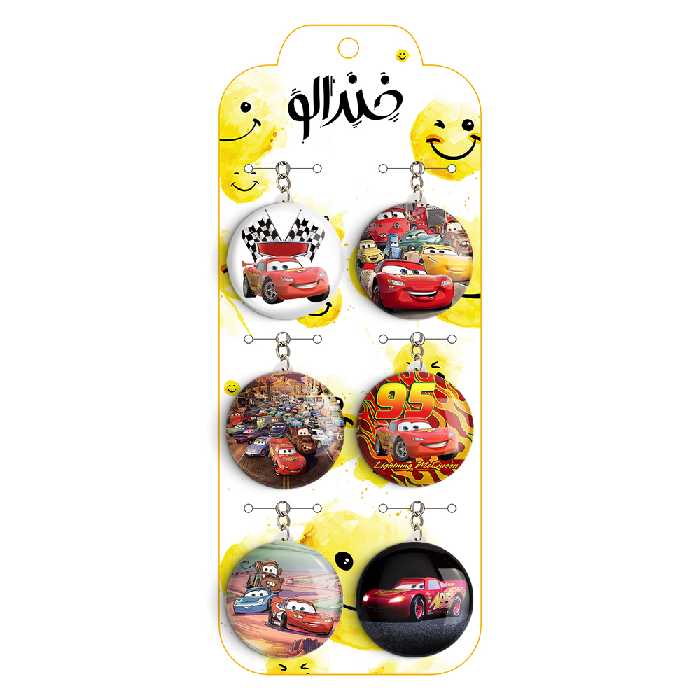 جاکلیدی خندالو طرح ماشین ها کد 106A مجموعه 6 عددی