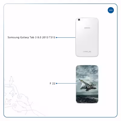 برچسب پوششی ماهوت مدل F-22 Raptor مناسب برای تبلت سامسونگ Galaxy Tab 3 8.0 2013 T315