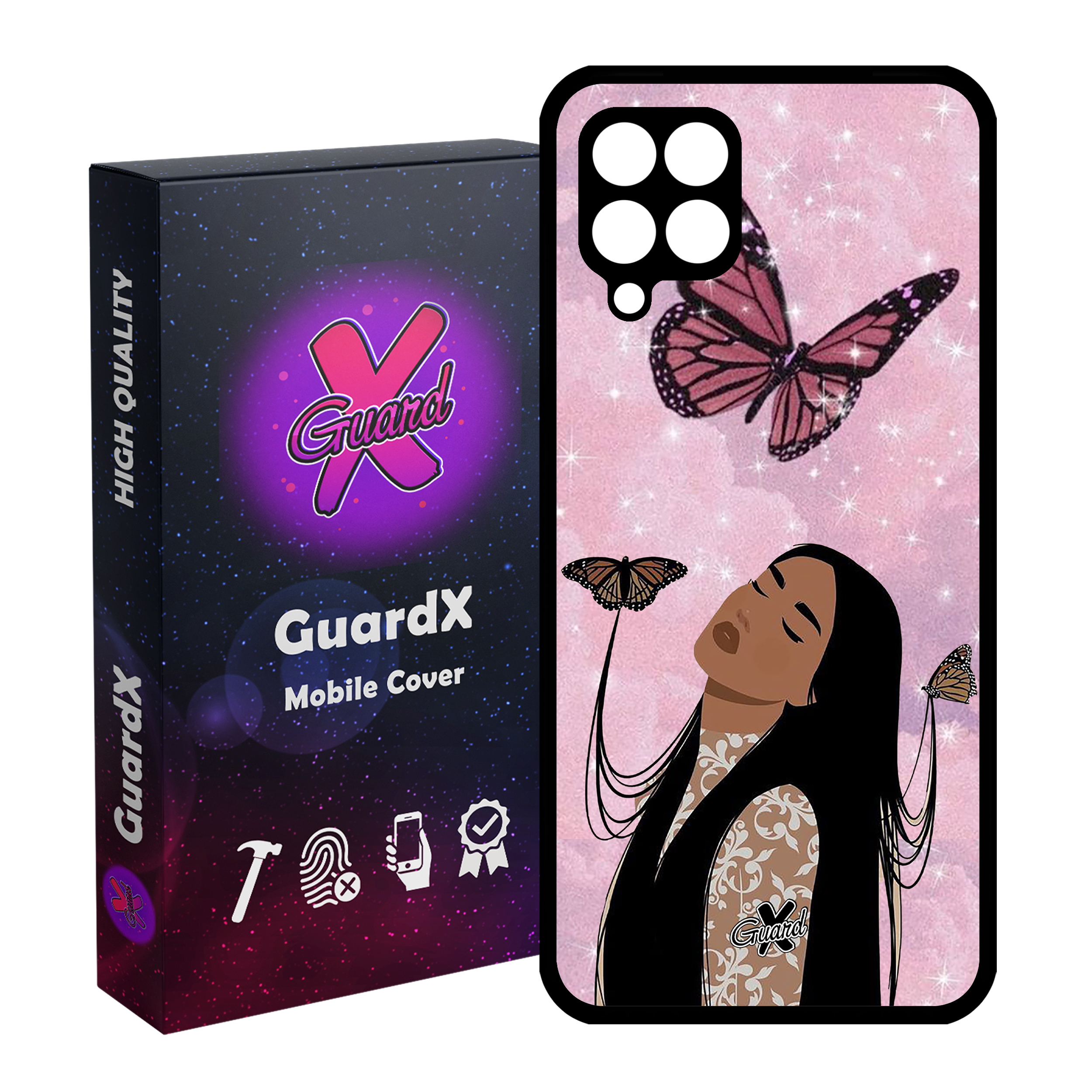 کاور گارد ایکس طرح Girl مدل Glass10297 مناسب برای گوشی موبایل سامسونگ Galaxy M32 4G / F22