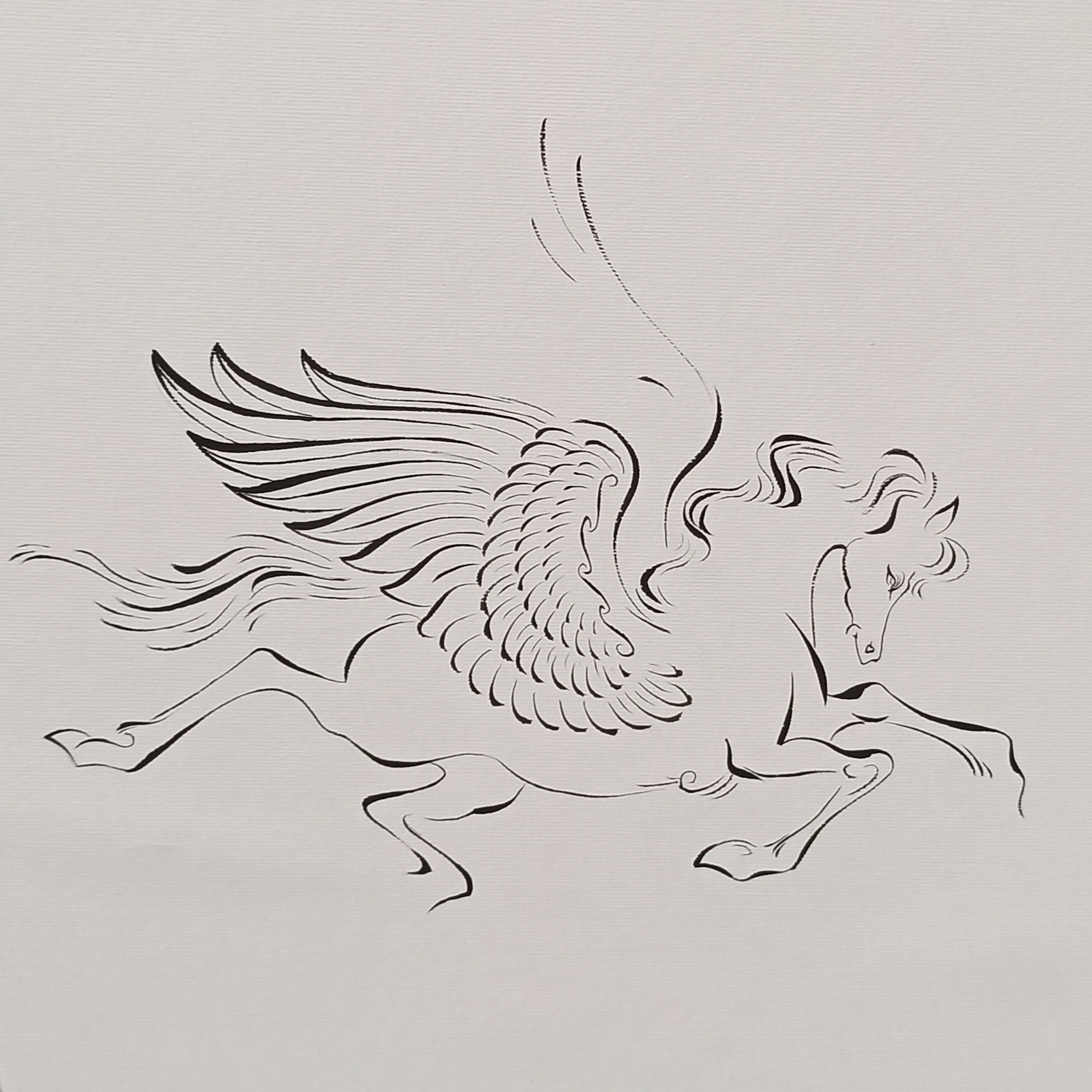 تابلو نقاشی مینیاتور قلم گیری مشکی و سفید