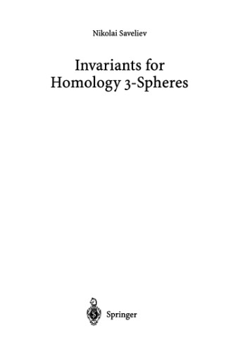 خرید و دانلود نسخه کامل کتاب Invariants for homology 3-spheres