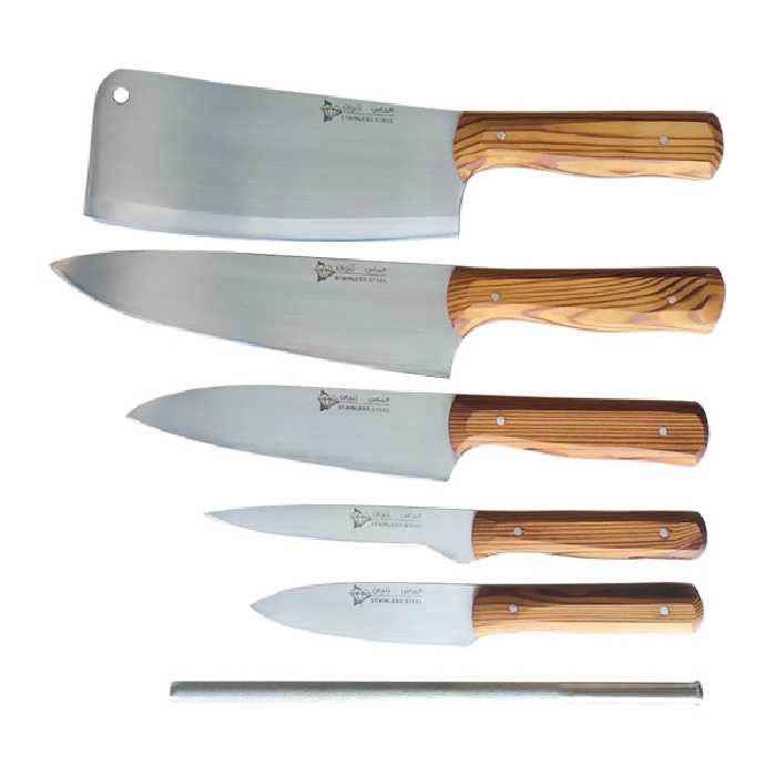 سرویس چاقو آشپزخانه 6 پارچه الماس زنجان مدل 03