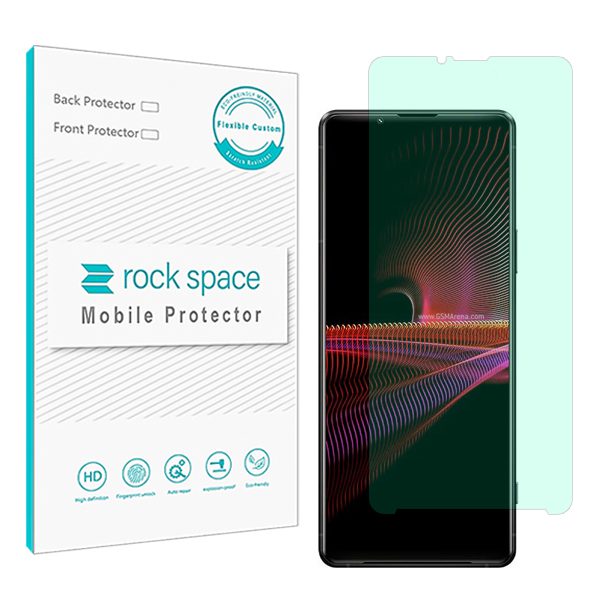 گلس سونی Xperia 1 III (اکسپریا وان مارک 3 سونی) مدل نانو هیدروژل گرین لایت برند راک اسپیس کد S