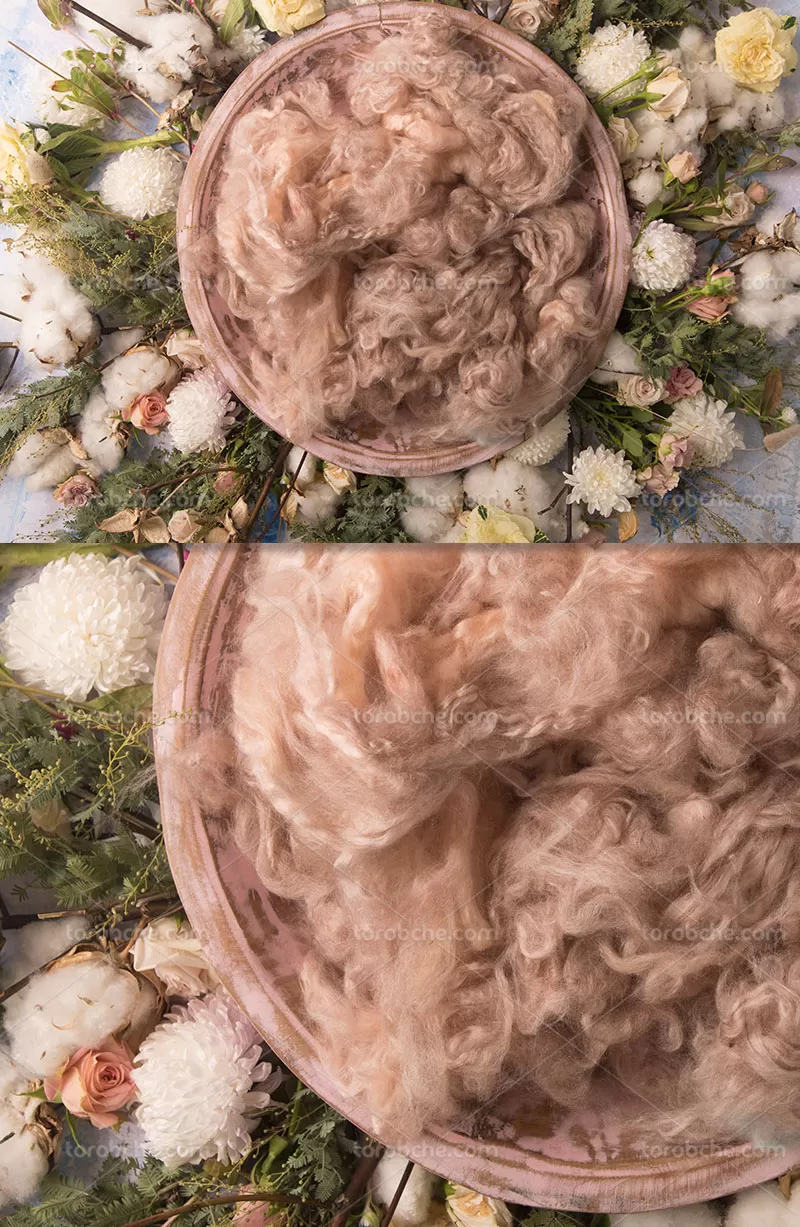 بک دراپ نوزادی با گل و برگ | گرافیک با طعم تربچه