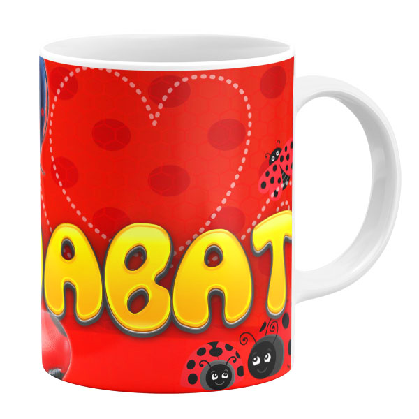 ماگ طرح دختر کفشدوزکی مدل نبات