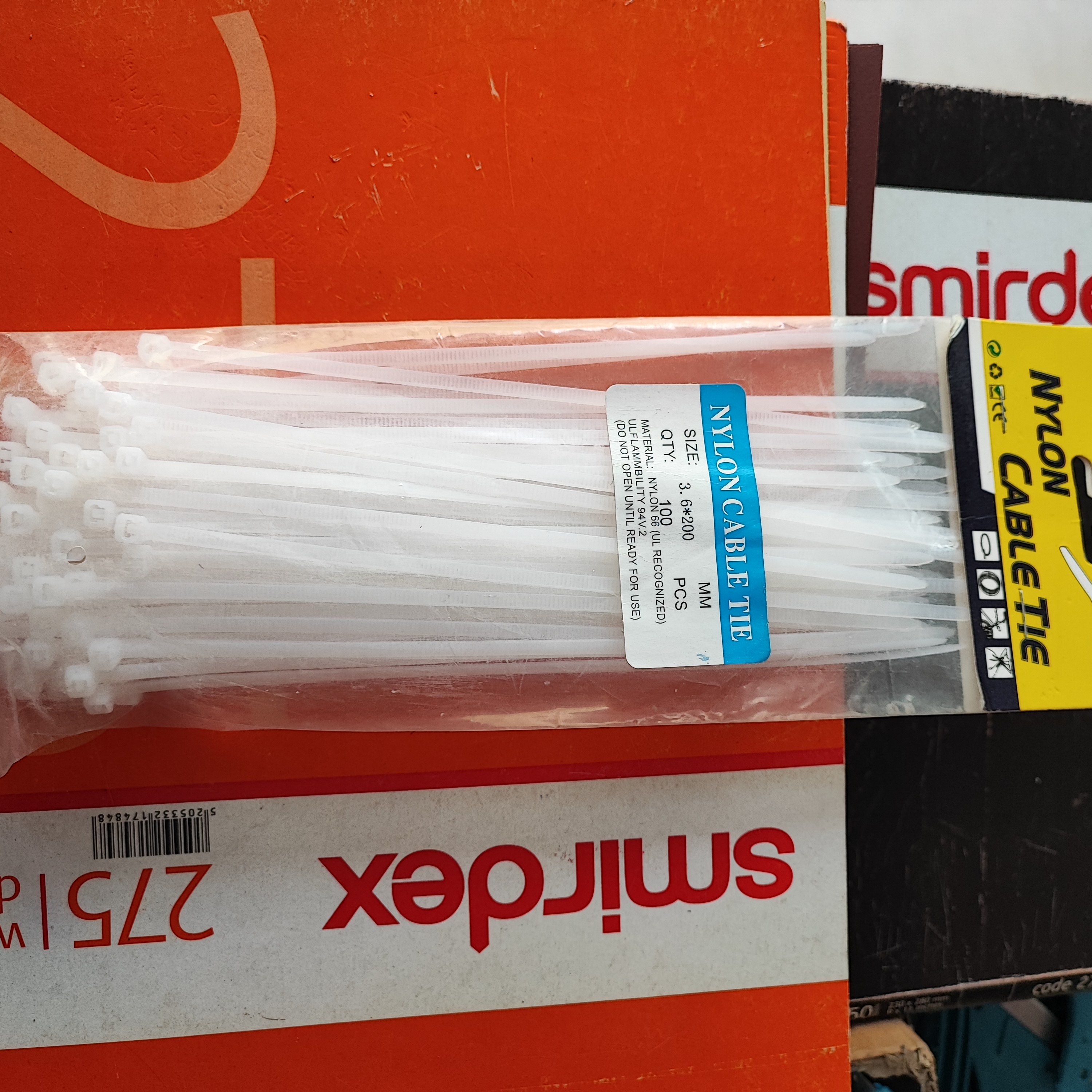 بسته 100 عددی بست کمربندی پلاستیکی 20 سانت ضخامت 3.6