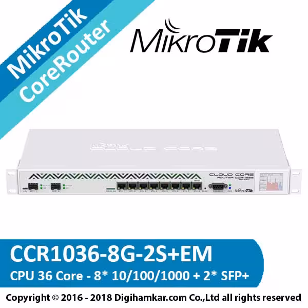 کر روتر میکروتیک مدل CCR1036-8G-2S EM