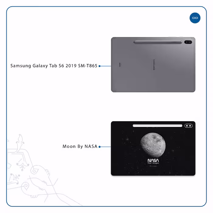 برچسب پوششی ماهوت مدل Moon-By-NASA مناسب برای تبلت سامسونگ Galaxy Tab S6 2019 SM-T865