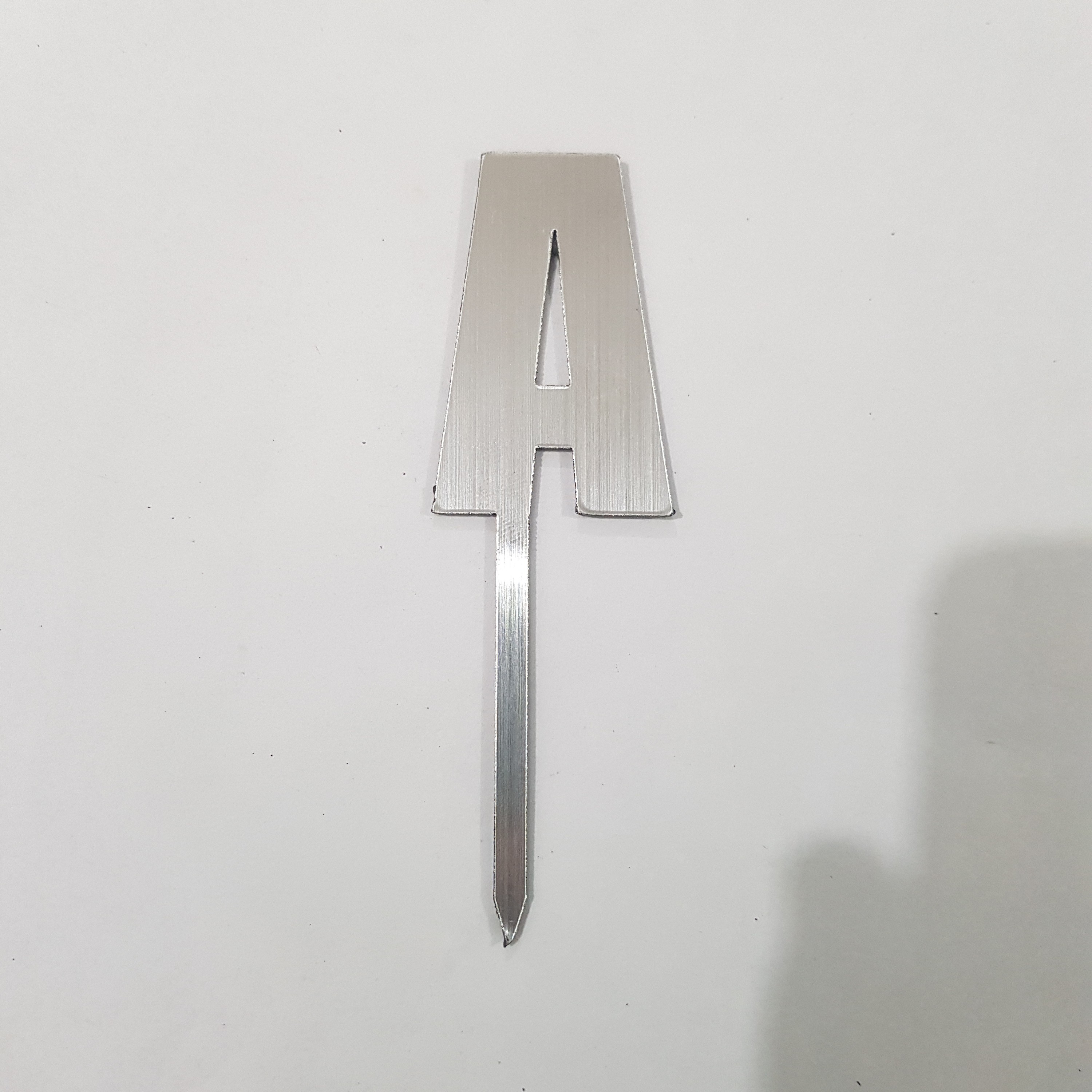 تاپر کیک تولد، مولتی استایل نقره ای، طرح حرف A، مدل 002