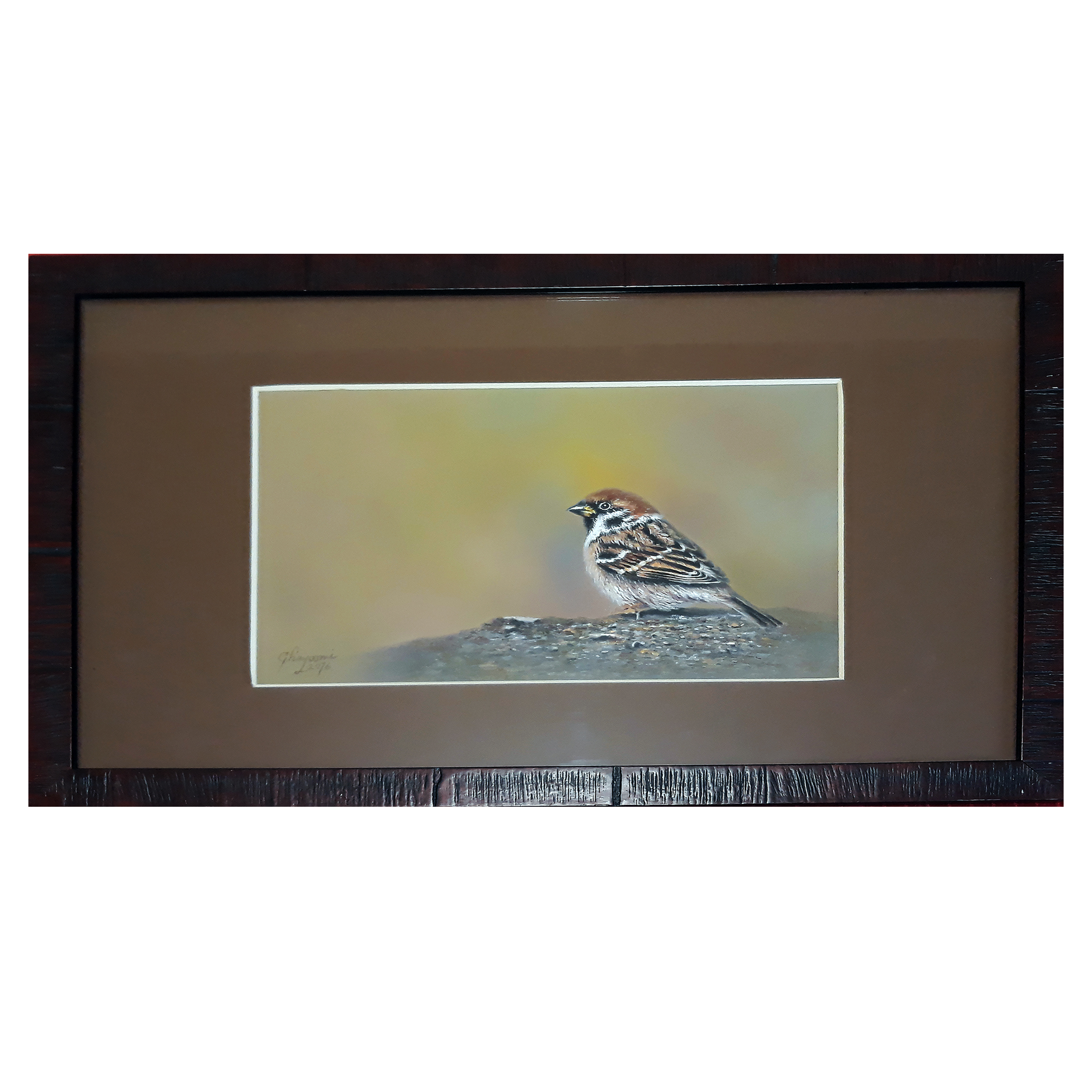 تابلوی نقاشی پاستل گچی طرح پرنده کد 0605