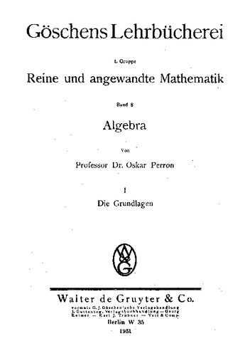 خرید و دانلود نسخه کامل کتاب Algebra I: Die Grundlagen