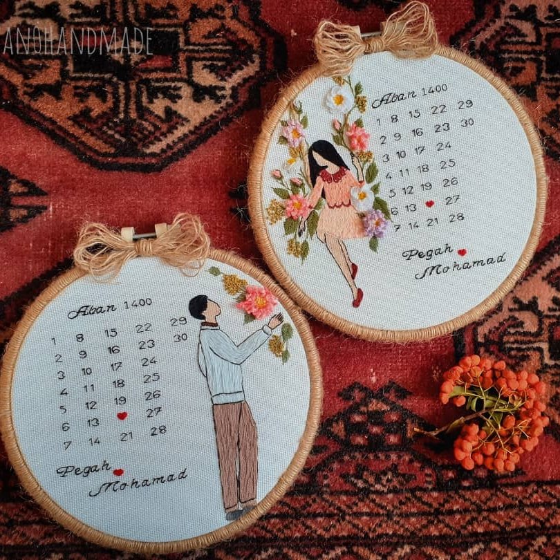 دیوارکوب گلدوزی شده