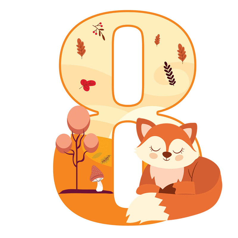 استند رومیزی تولد مدل عدد 8 طرح روباه کد 1141