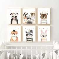 تابلوی شاسی دکوراتیو 6 تکه منظم (مجموعه حیوانات) سایز 20در30 | دنیای قاب