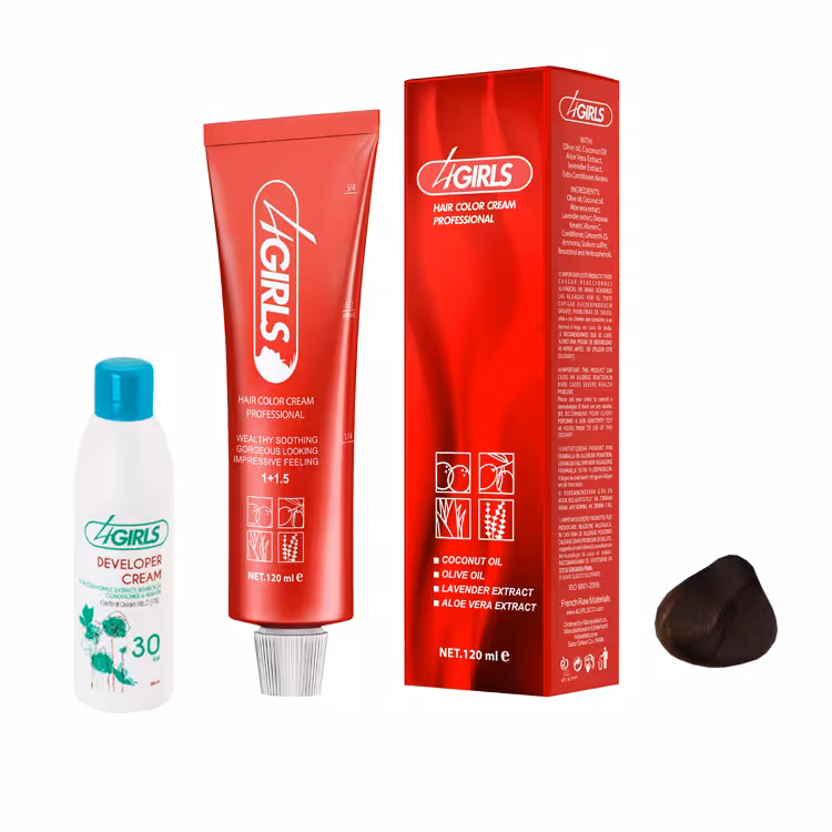 رنگ مو فور گیرلز سری شکلاتی شماره CH7 حجم 120 میلی لیتر رنگ بلوند شکلاتی متوسط به همراه اکسیدان