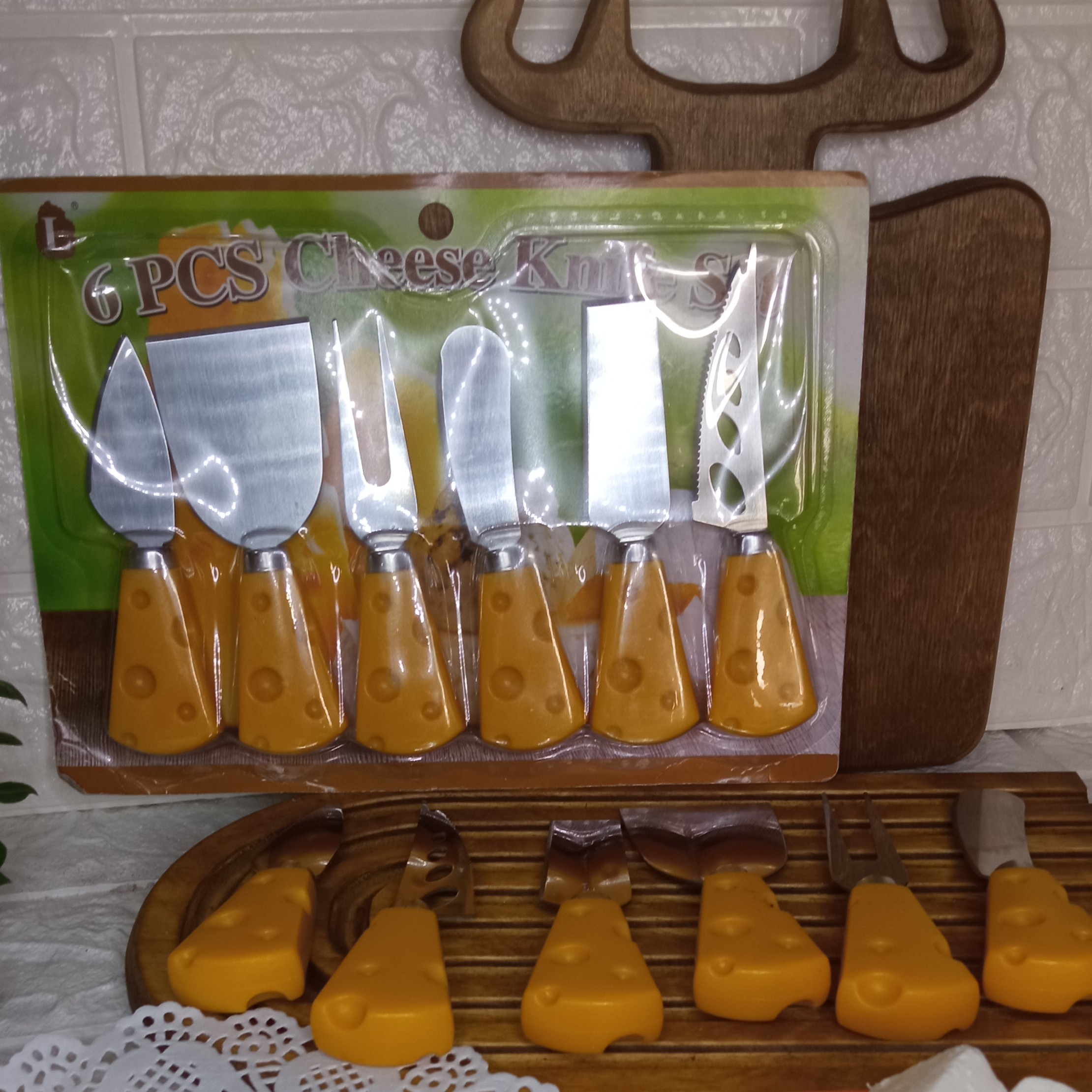 ابزار6عددی صبحانه خوری دسته طرح پنیری