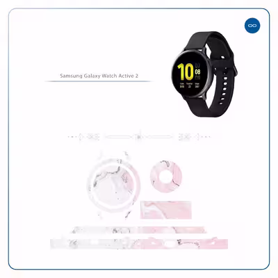 برچسب ماهوت طرح Blanco-Pink-Marble مناسب برای ساعت هوشمند سامسونگ Galaxy Watch Active 2 44mm