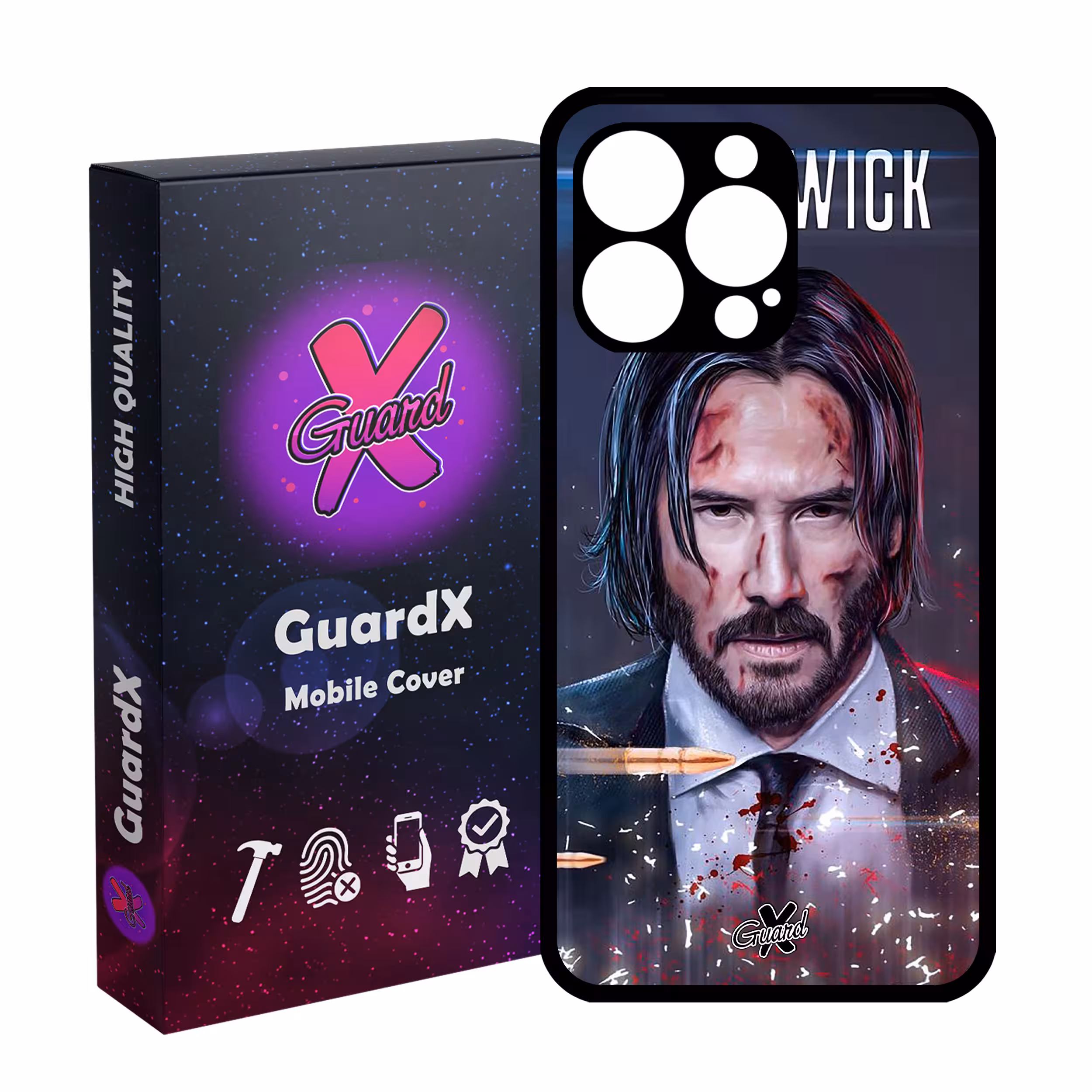 کاور گارد ایکس طرح John Wick مدل Glass10145 مناسب برای گوشی موبایل اپل iPhone 13 Pro