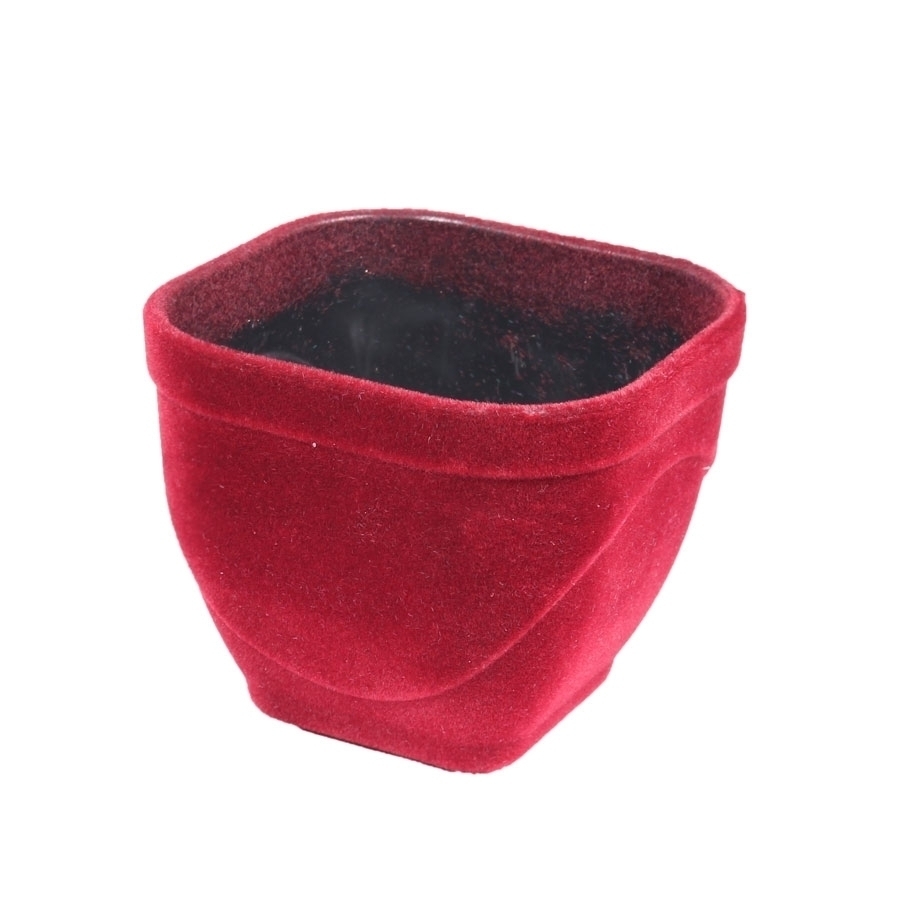 گلدان مربعی مخملی بزرگ-قرمز